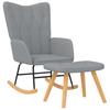 Rocking Armchair with Footstool Light Grey Fabric