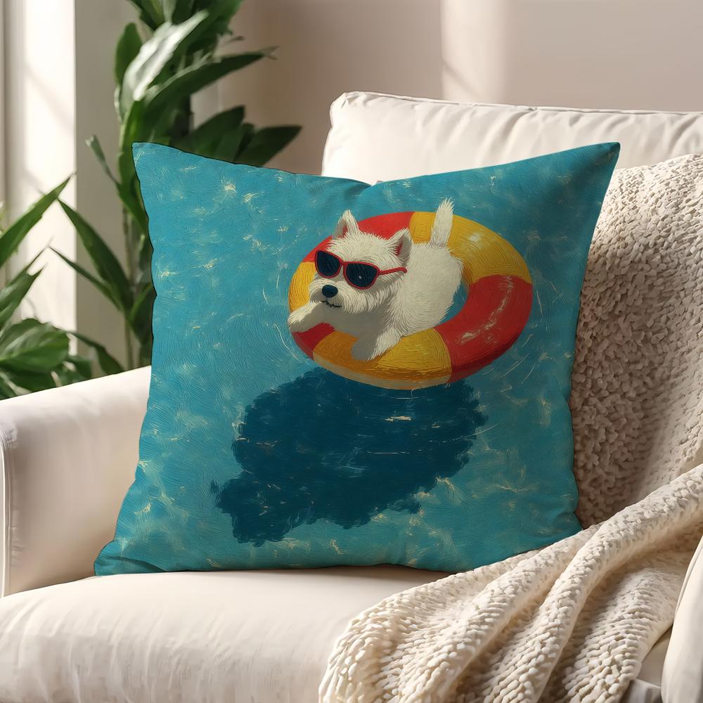 Puppy Swimming Ring cushion cover For Pillow Printing Sofa Decoration Home Car Room Coffee Shop Office Nordic Simplicity
