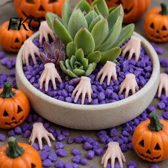 Small Plastic Skeleton Hands Halloween Mini Crawling Hand Ornaments, Realistic Palm Decor Props, Spooky Ornaments Miniature Scary Jar Decorations for
