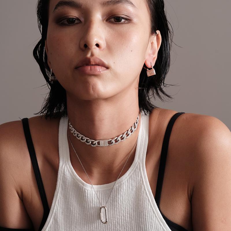 APM Monaco necklace [Romantic Confession] Trendy and versatile hip-hop Cuban chain, American high-end, sexy, cool and unisex style necklace AC5629OX