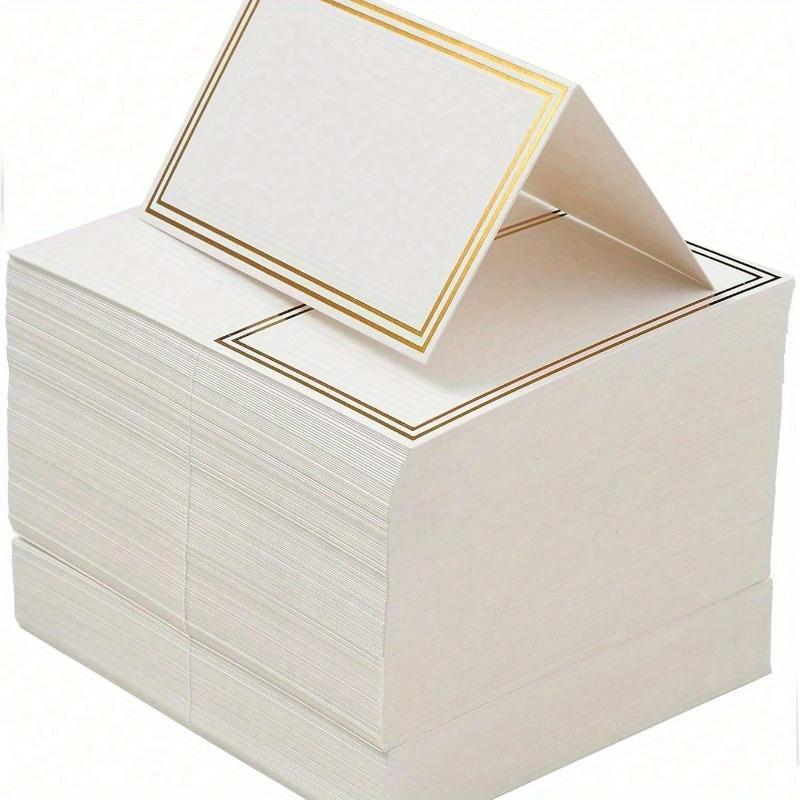 Карточки для рассадки с золотой фольгированной рамкой, сервировка стола, именные карточки, пустые карточки для рассадки, карточки для гостей на свадебный банкет, ужин, вечеринку, украшения