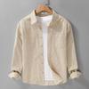 Весна и Осень Японская мода Принт Вертикальная полоска Рубашки с длинным рукавом Мужская Свободная Повседневная рубашка Верхняя одежда Хлопок Все сочетается Новинка