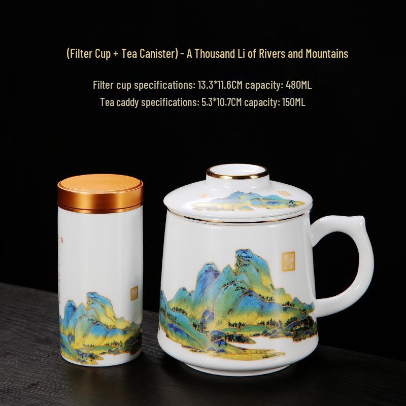 Красный керамический набор чайных чашек с логотипом для памятных корпоративных подарков