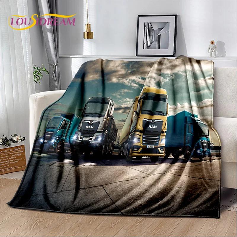 MAN Truck Lorry 3D Printing Soft Flannel Blankets,Throw Blanket Comfortable Blanket for Picnic Beds Sofa Home Bedroom Gifts kids