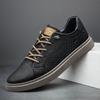 Italian Brand Black Mens Genuine Leather Shoes Casual Male Shoes Man Lace Up Flat Sneakers Luxury Shoes for Men
