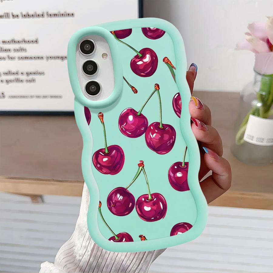 Мягкий чехол для телефона Samsung Galaxy A52 A21s A13 A16 A11 A15 A14 A12 A03 A06 A23 A05 A33 A22 A04 A53 Фрукты Вишня
