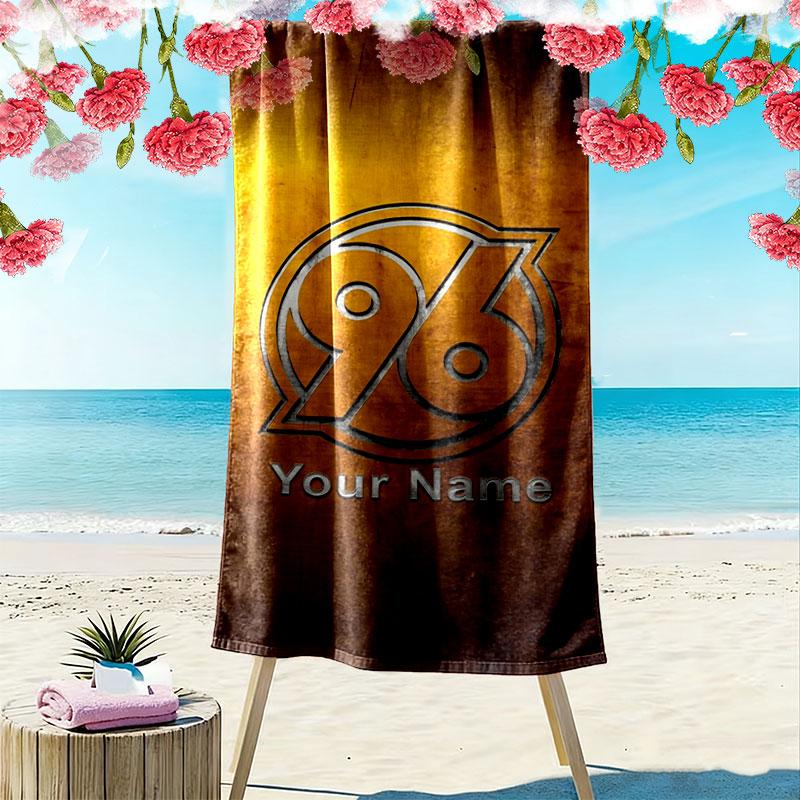 Hannover 96 Custom Name Print Beach Towel, Large Soft Quick Dry Towel for Beach Camping Swimming