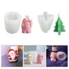 3D Silicone Candle Mold DIY Christmas Tree Santa Claus Cake Aroma Crafts Mould Tool Gift