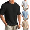 Мужская летняя футболка однотонная с круглым вырезом и короткими рукавами, мягкая, дышащая, эластичная, свободная, спортивная, деловая, повседневная