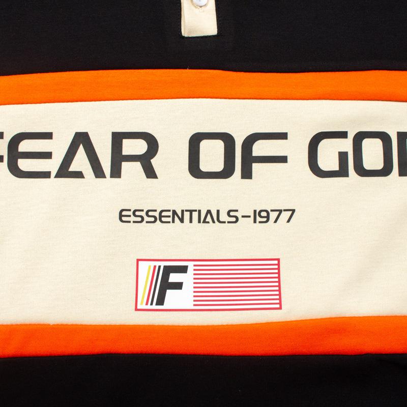 American Retro College Style Jerry FG Long Sleeve Polo Hoodie