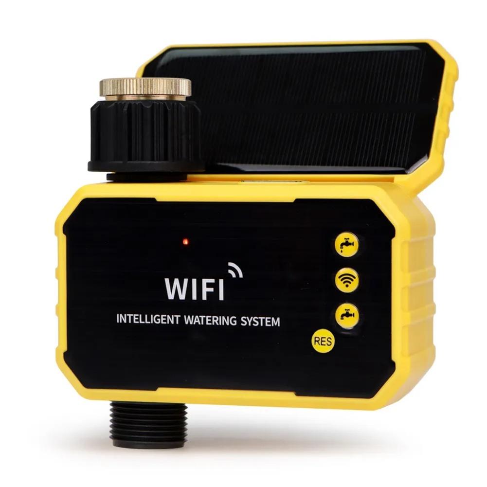 Умная система полива растений с солнечной панелью, подключением по Wi-Fi и датчиком дождя для запланированного полива сада