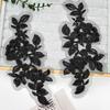 Car Bone Black And White Flower Wedding Dress Headgear Dress Lace Handmade Diy Jewelry Mesh Beads Embroidery Cloth Sticker