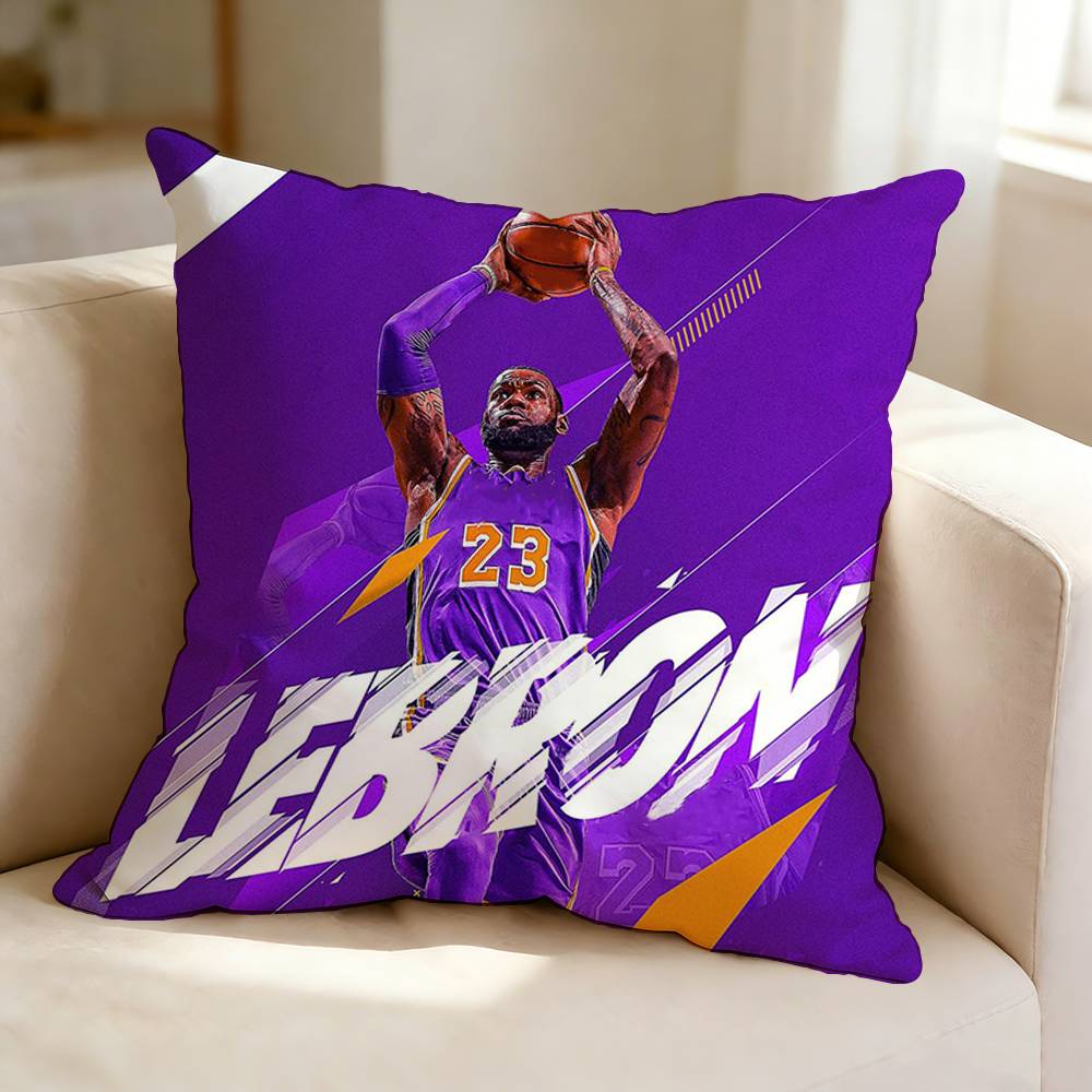 Awesome basketball player LLeBron James Square DoubleSided printed Pillow Case Bedroom Bedside Pillow Sofa Cushion Cover