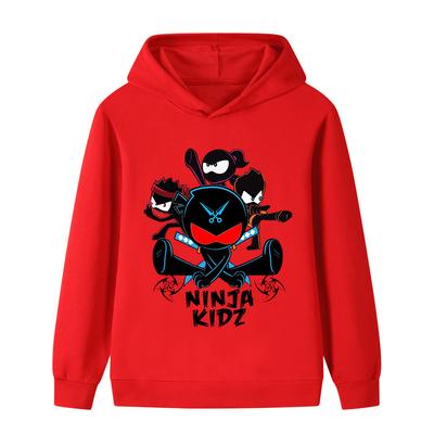 B1170 Детская толстовка с капюшоном для мальчиков и девочек NINJA KIDZ, модный принт, длинный рукав