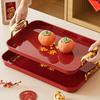 Wedding Tray Wedding Red Festive Fruit Plate Wedding Banquet Happy Word Round Tea Tray Wedding Supplies Square Happy Candy Plate