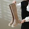 Warm Cotton Women Stretch Knee High Boots Fashion Elegant Modern Slim Long Booties Autumn Winter Laides Slip On Shoes