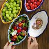 Creative Hand-painted Ceramic Bowl Irregular Salad Bowl Dessert Bowl Fruit Bowls Thick Soup Bowls Restaurant Specialty Tableware