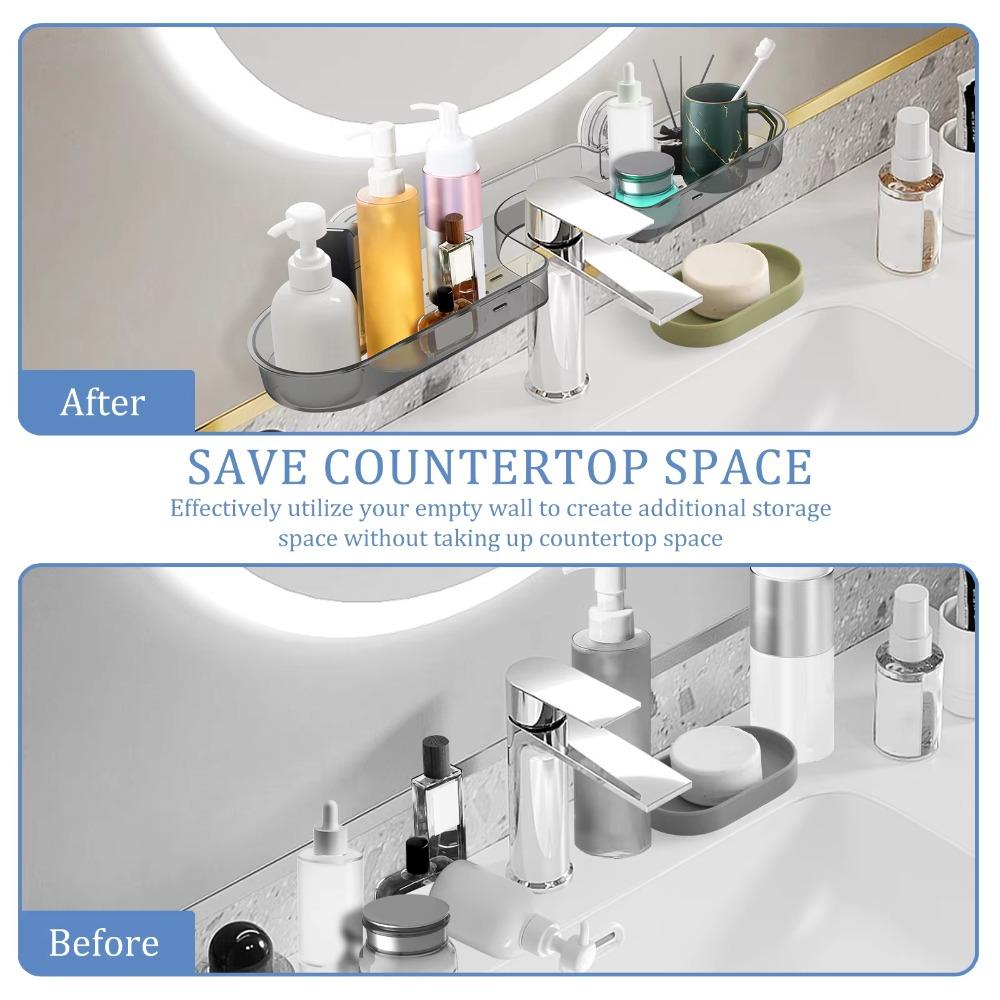 Стеллаж для хранения кранов без сверления Многоцелевой держатель для полотенец для губки Полка для унитаза