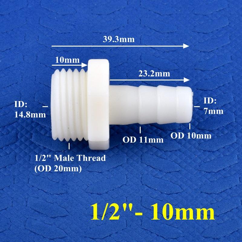 10 шт./лот пластиковый переходной тройник 8 мм 10 мм крестообразный 4-ходовой 5-ходовой соединитель 1/2" клапан ПВХ шаровой кран