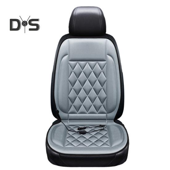 12V Heated Car Seat Cushion 2 Levels of Temperature Adjustable Seat Mat Overheat Protection Rhombus Texture Auto Seat Pad