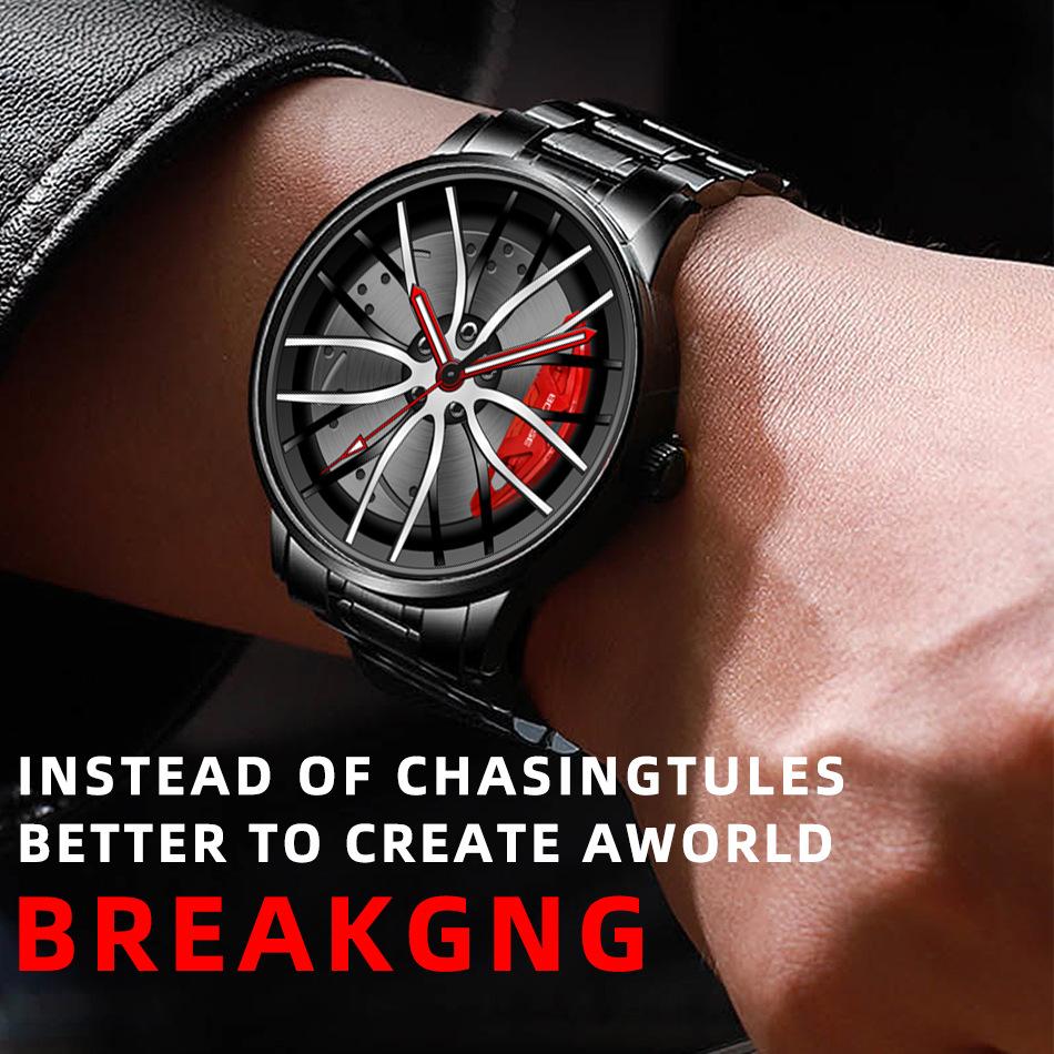 Повседневные мужские часы из нержавеющей стали Модные деловые мужские часы Спортивные часы Индивидуальные часы Кварцевые часы