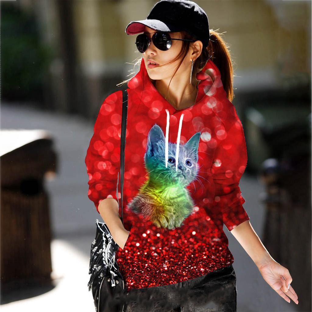 Осень Новые животные Кошка 3D Принт Толстовки Мужчины Женщины Мода Повседневные Толстовки Большие Толстовки Пуловеры Спортивные Костюмы Одежда