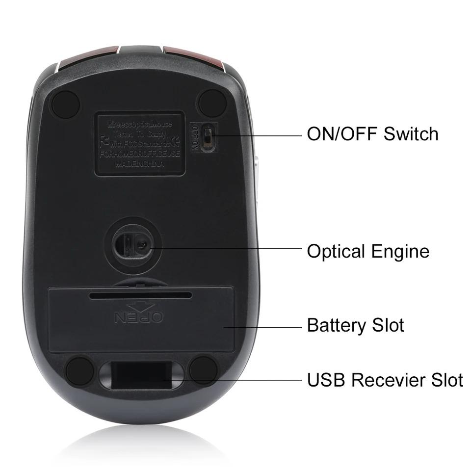 2.4G беспроводная мышь игровая мышь бесшумная мышь эргономичная мышь 6 кнопок 1600 точек на дюйм оптическая офисная мышь для настольного ПК ноутбука