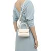 By Far Croco Cow Leather Small Square Bag, Portable Crossbody Bag, Shoulder Bag Mini Women's Cream White 19PFMINACEDSMA
