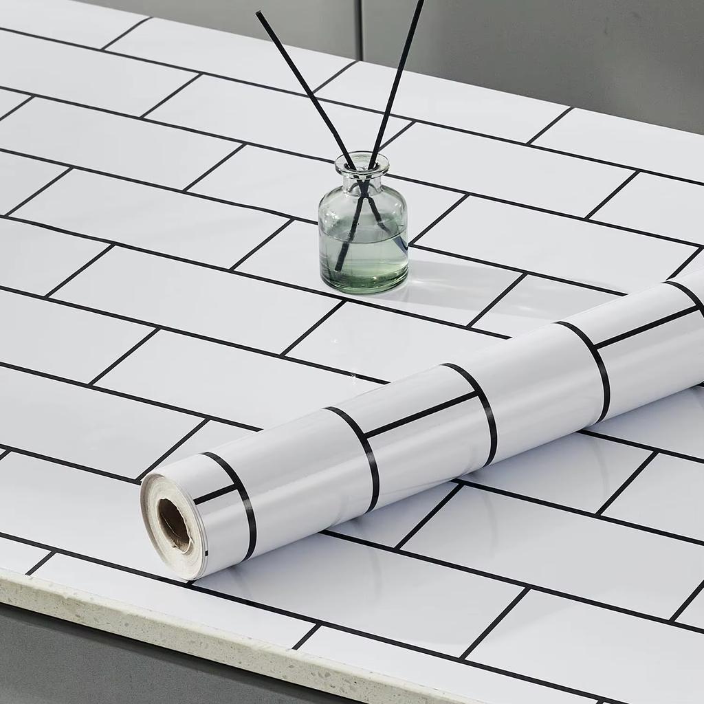 Наклейка на стену из белого кирпича для кухни, водостойкая, самоклеящаяся, устойчивая к высоким температурам, имитация плитки, обои