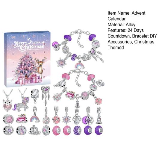 Bracelet DIY Advent Calendar 2025 Bracelet Making Kit Christmas Charm Beads Countdown Calendar Jewelry Making Kit for Adults Women Teens Xmas Gifts