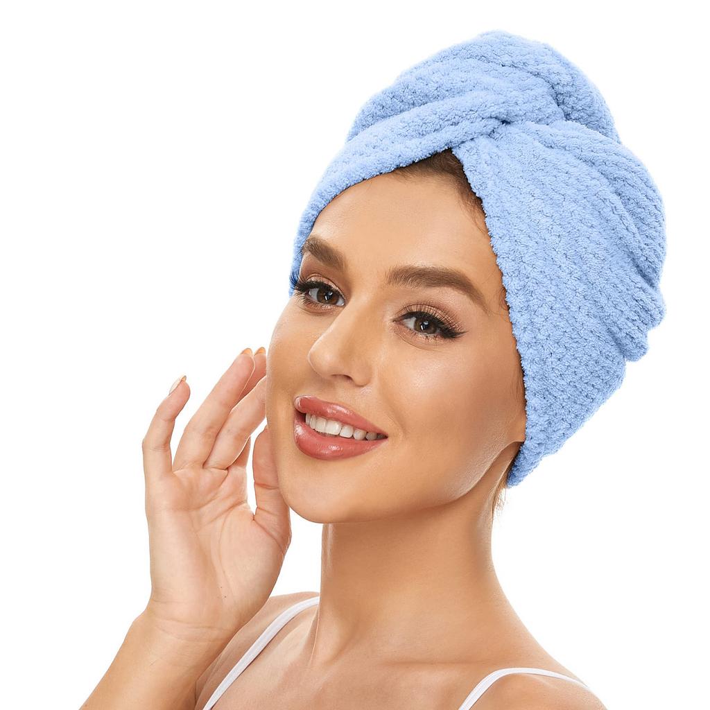 Ultra Soft Microfiber Towel - Fast Drying, Super Absorbent Wrap for Women & Girls, Gentle Care for Curly or Damaged Hair, Solid Bathroom Accessory