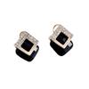 Korean Crystal Rhombus Stud Earrings: Stylish and Versatile Women's Jewelry