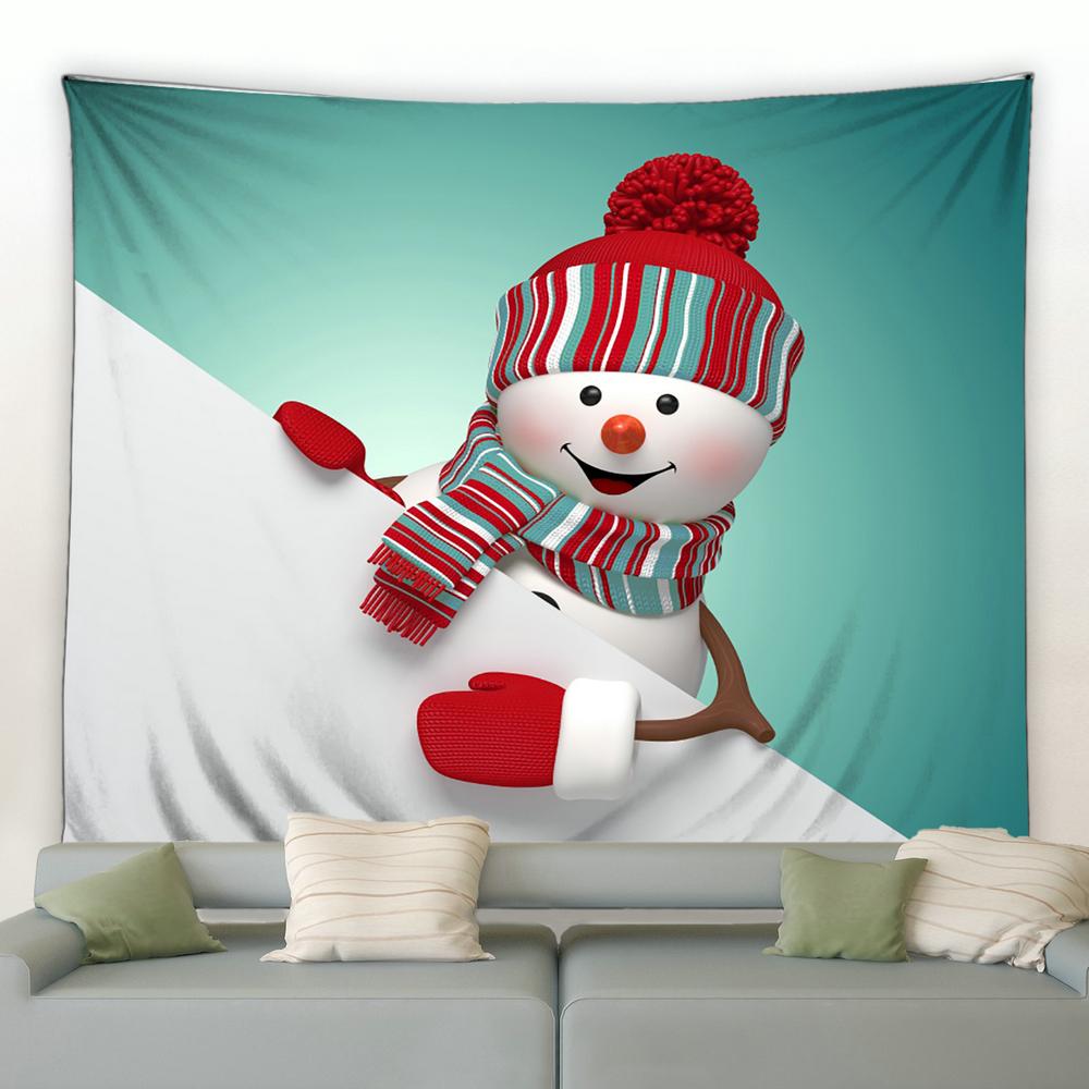 Snowman Christmas Tree Tapestry Christmas Wall Decor Background Fabric Home Decor Christmas Tapestry Tapeçaria De Natal