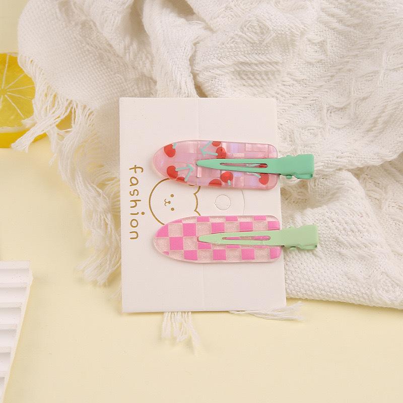 2-Pack Juice Series Hair Clips for Girls, Invisible Clips, Duckbill Clips, Peach and Grape Hair Clips, Side Clips, Hair Accessories