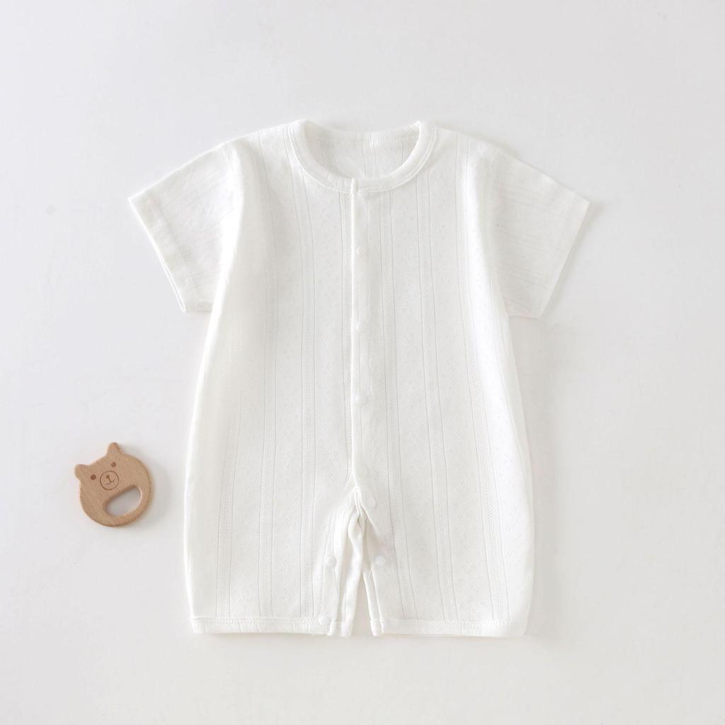 Newborn Summer Breathable Short Sleeve Bodysuit Pajamas for Boys & Girls