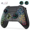 Совместимый с PS5 контроллер с механическими RGB-переключателями Холла, Турбо, Быстрый огонь, Гироскоп, 1000 мАч, Аудио-помощь, Совместимый с геймпадом, Беспроводной/Проводной