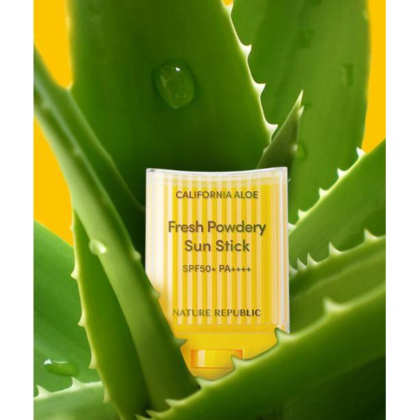 Nature Republic California Aloe Fresh Пудровый солнцезащитный стик SPF 50+ PA++++ 24 г