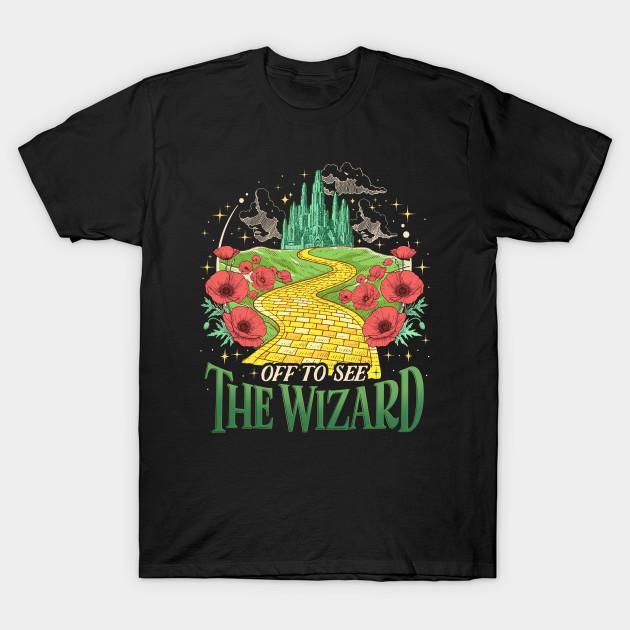 Men Black Print T-shirt Off To See The Wizard No-Cut Transfer Paper Print Cotton Tshirt