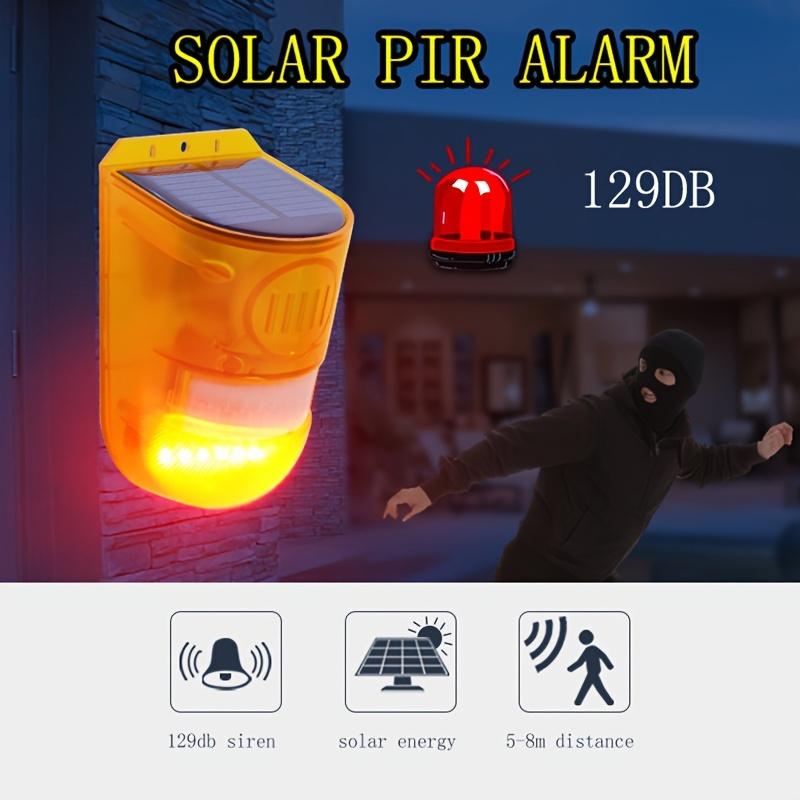 1 шт. Солнечный звуковой свет с датчиком движения, сигнализация, громкость 129 дБ, светодиодный мигающий для дома, амбара, двора, безопасности фермы, современная система сигнализации