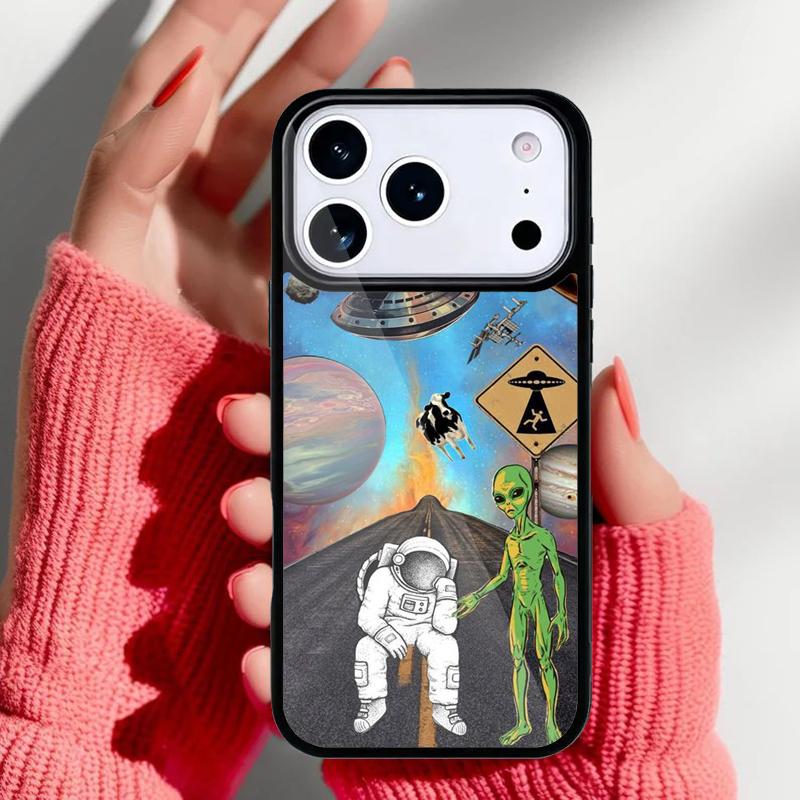 Эстетичный милый мультяшный инопланетный чехол для телефона iPhone 17 16 15 14 13 Pro Max Задняя крышка для 12 11 Pro Coque