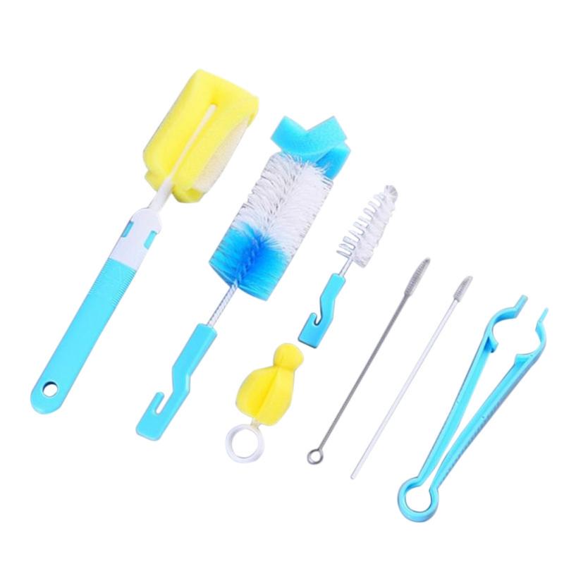7pcs Feeding Bottle Cleaning Brush Sponge Cup Brush Milk Mouth Brush Straw Brush Cup Cleaning Supplies