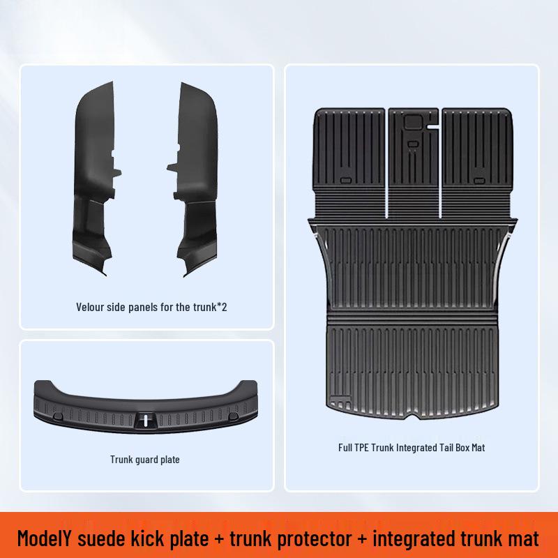 Защита багажника Tesla Model Y и защита порога задней двери из углеродного волокна