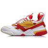 Li Ning 001 Journey Retro Splicing Non-Slip Wear-Resistant Low-Top Running Shoes Men Running Shoes White Red Yellow AGLN227-2