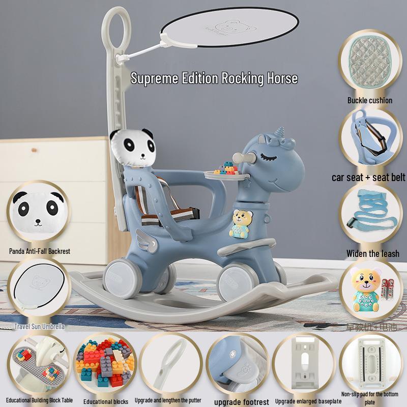 Детская деревянная качалка и прогулочная коляска 2-в-1 - Идеальный подарок на день рождения для годовалых детей