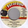 7-дюймовая пластинка RICHIE STEPHENS & JET LEE - What Is Love NONE Pot Of Gold 2003 Ямайка Регги, Ска и Даб Б/У