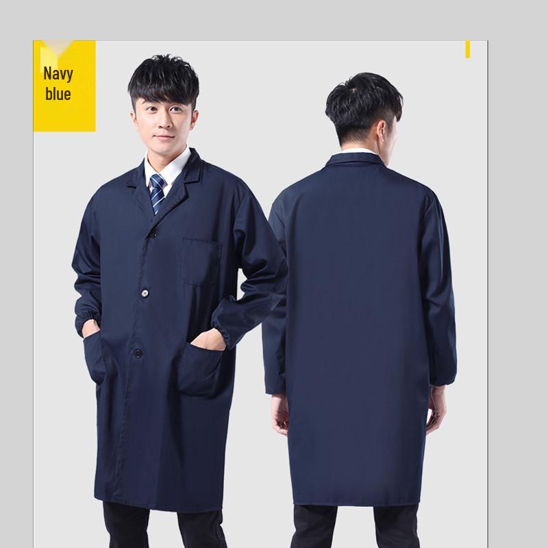 Unisex Dustproof Camouflage Labor Protection Coats with Logo Printing Option - Blue Long Coats