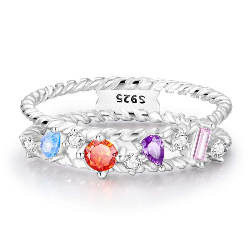 Daisy Sparkling Crown Ring Colorful Star Moon Butterfly Evil Eyes for Women Original Rings Classic Wedding Jewelry