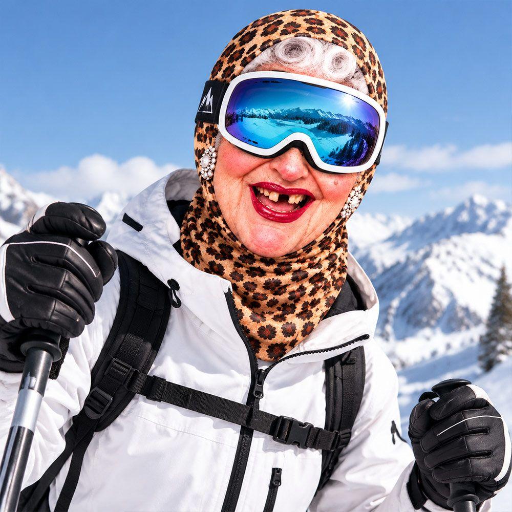 Breathable Funny Ski Mask Old Man Pattern Full Face Mask For Outdoor/Cycling/Pranks/Party