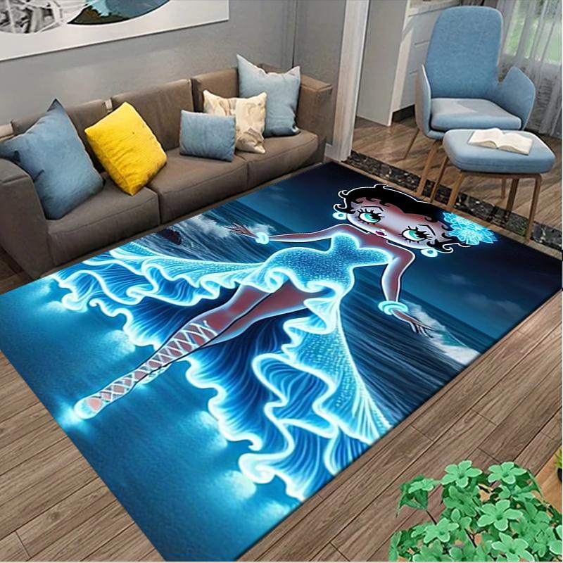 1pc Betty Boop Carpet for Room Floor Mat, Comfortable Office Chair Printed Area Rug, Beautiful Hotel Rug