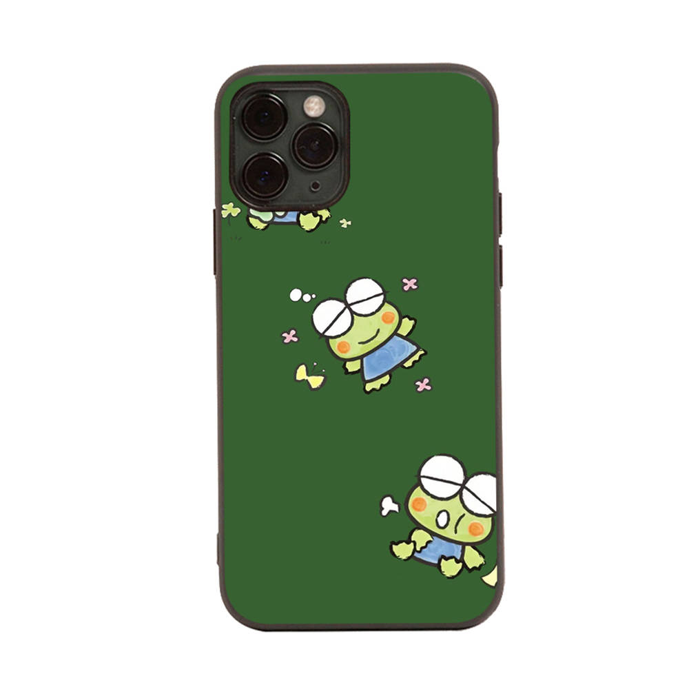 HK19 Lovely Keroppi Black Sofe Case for iPhone 16 15 Plus 14 13 Pro 8 SE XR XS Max P30 Nova 5T Y5P Y6 Y7 Y8P Y9 Realme C30 C33 C31 VIVO Y36 V27